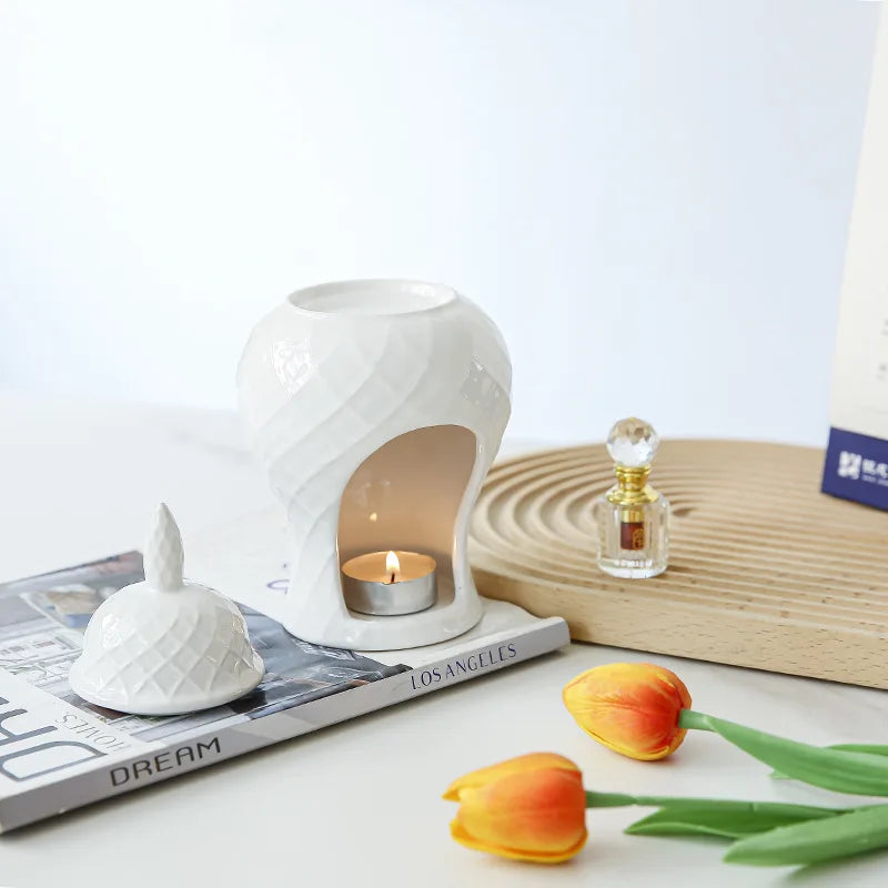 Ceramic Aromatherapy Stove Lamp Incense Wax Stove Household Candle Lamp Ceramic Wax Melting Device