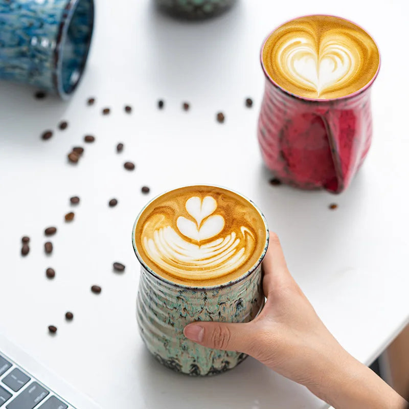 Ceramic  Makeup Cup High Beauty Water Cup   Couple Cup Latte Cup Warm Hand Cup