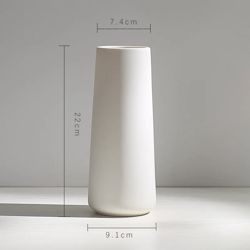 Modern Nordic Ceramic Vases, Living Room, Household Tabletop Decorations, Plain Burning Process, High Grade Vase