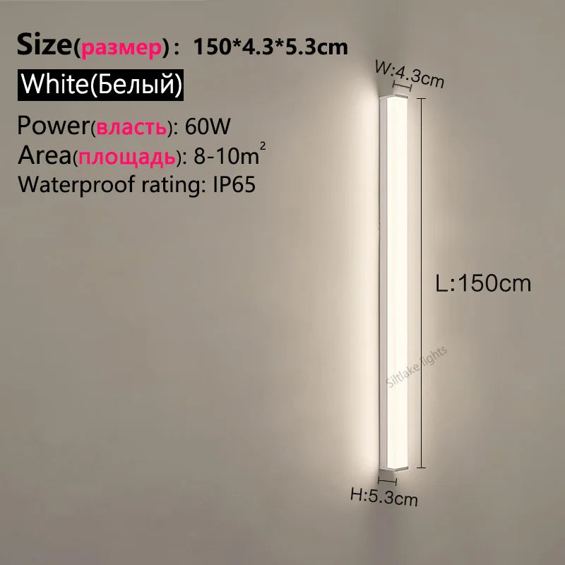 Outdoor waterproof wall lamp long strip modern simple LED courtyard garden wall lamp balcony lamp minimalist exterior wall lamp