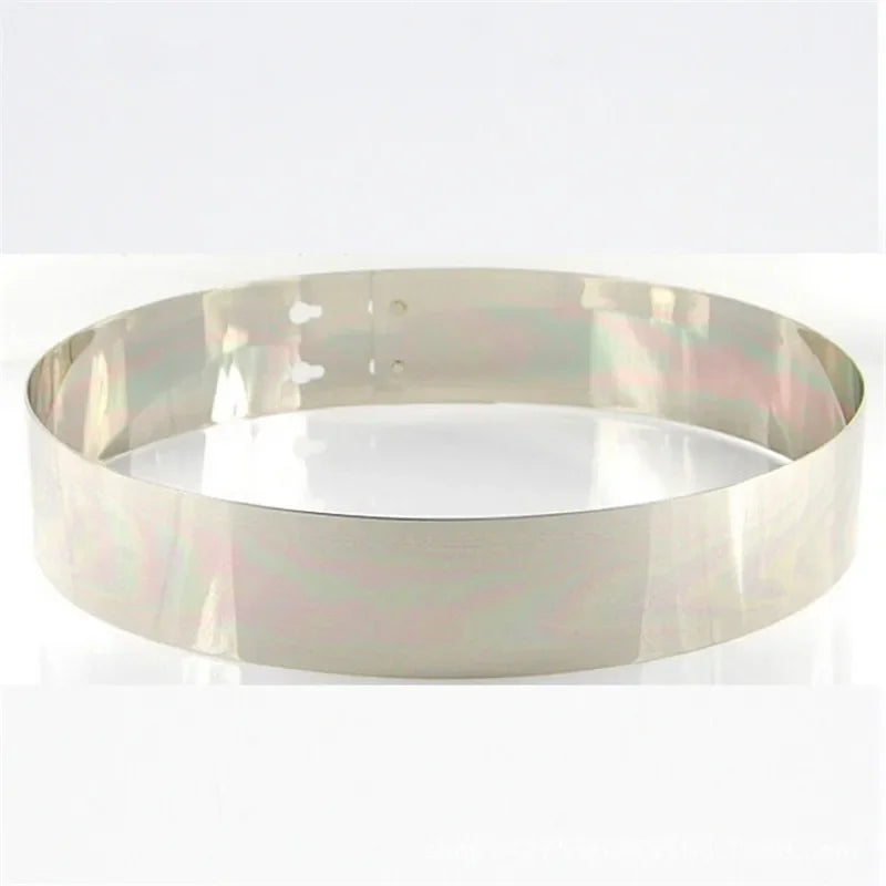Width 4.5cm Metal Mirror Belt Fashion Women High Quality Waistband Golden Belt Cummerbunds European Style Girdle Strap Belt BL17