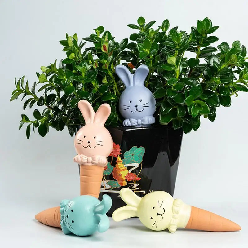 Terracotta Watering Spikes Bunny Shaped Plant Globes For Watering Drip Irrigation Plant Waterer Devices Terracotta Watering