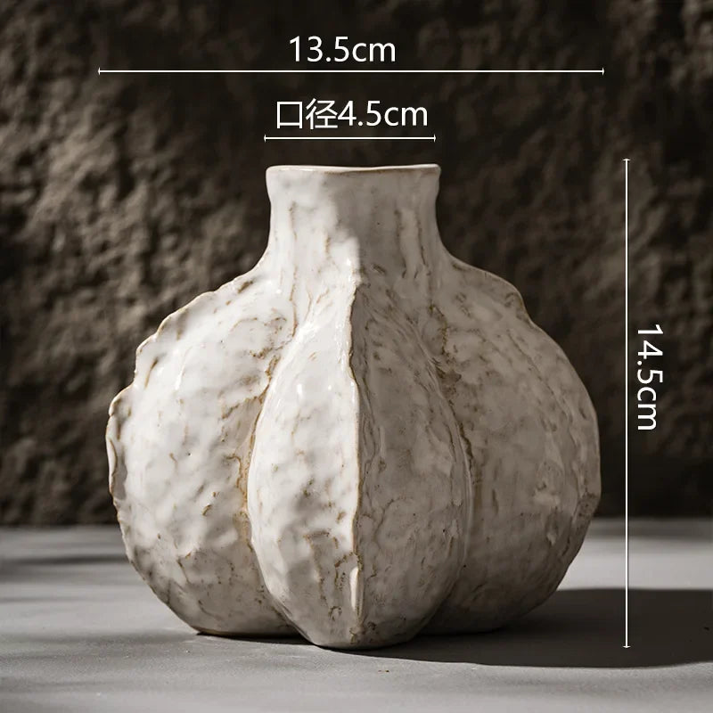 Simple ceramic vase decoration dried flower living room home creative homestay style decorative flower device