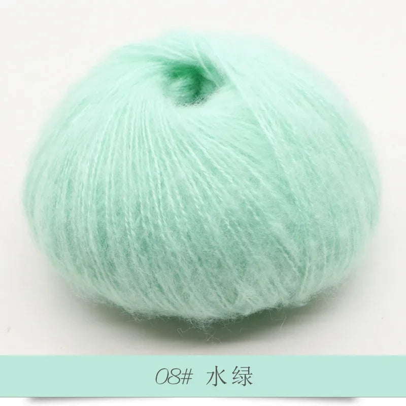 25g Worsted Natural Soft Silk Fine Wool Mohair Yarn Skein Baby Organic Crochet Hand Knitting Sewing Thread Scarf Shawl