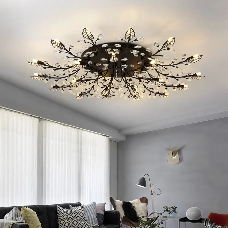 American retro crystal Ceiling lamp minimalist room bedroom dining room Nordic creative LED Ceiling lamp indoor lighting fixture