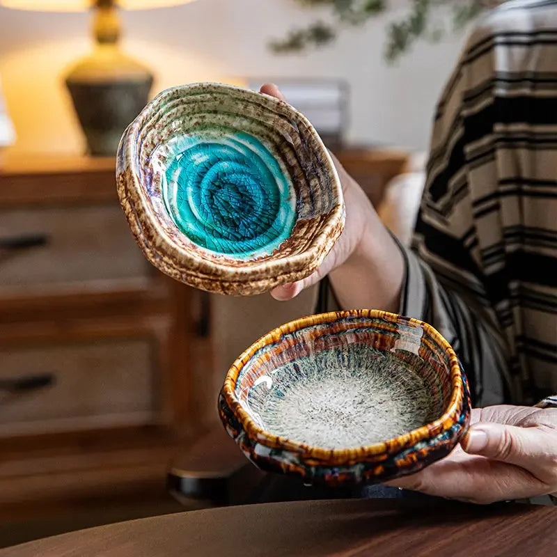 Delicate Dishes Small Dish Shaped High Foot Ceramic Dessert Snack Dish Hot Pot Restaurant Seasoning Dish