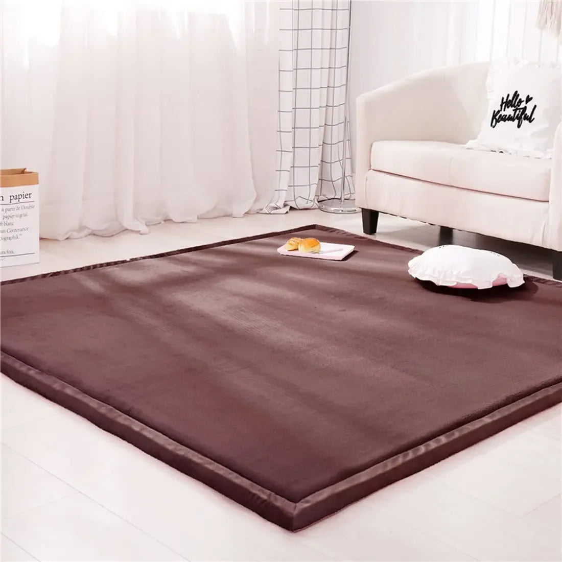 Baby Play Mat, 3CM Thick Crawling Rugs, Padded Foam Rug for Kids Playroom, Nursery, Living Room