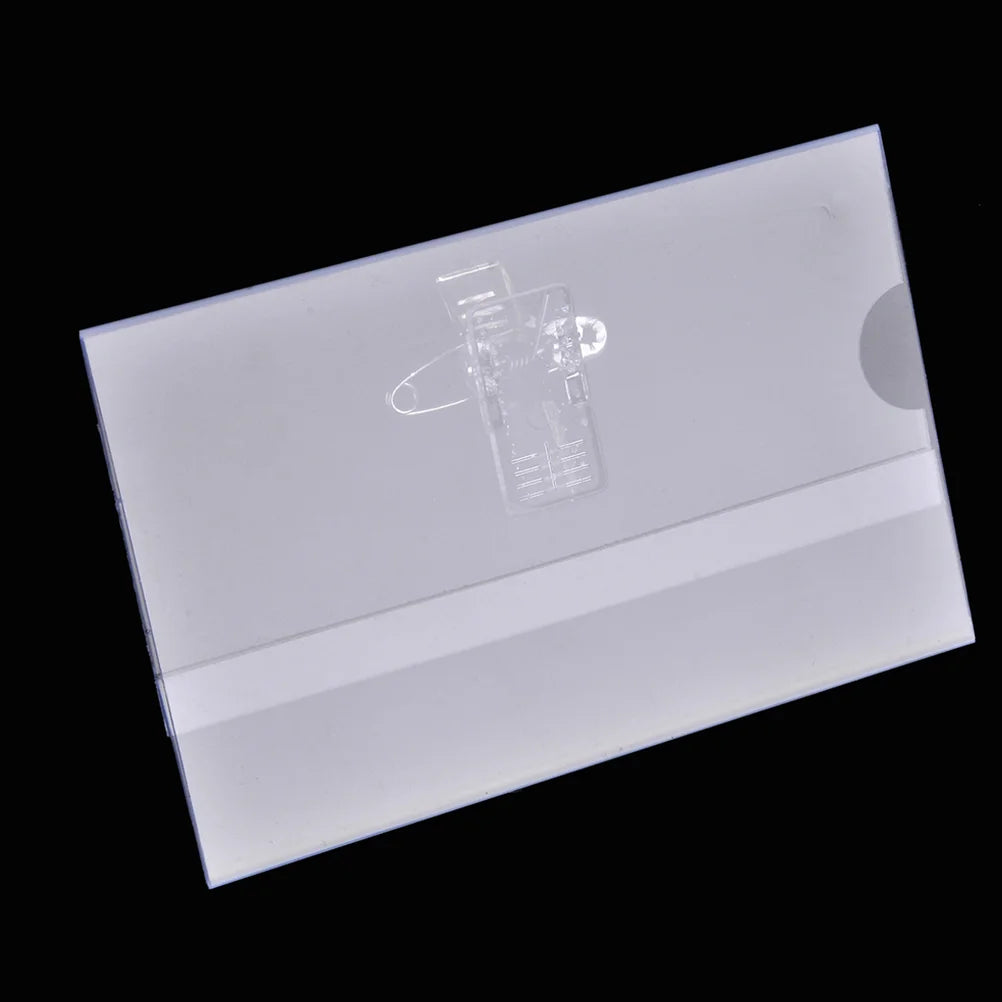 50 Pcs Badge Name Tag Holders Clips For Staff Chest Card Identification Lanyard Holder Pin Alligator Card Case Plastic