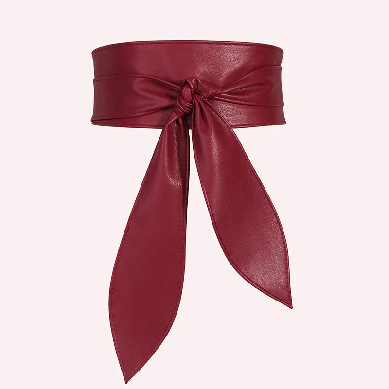 Women's Bow Wide Belt Fashion Corset Woman Decor Waistband High Quality Solid Color Girdles Ribbon Belts For Dresses YF1011