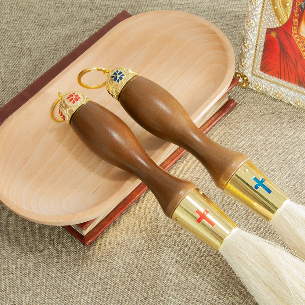 HT Church Product Mass Baptism Religion Ritual Accessory Liturgy Bishop Pastor Sprinkler Кропило деревянное "Требное"