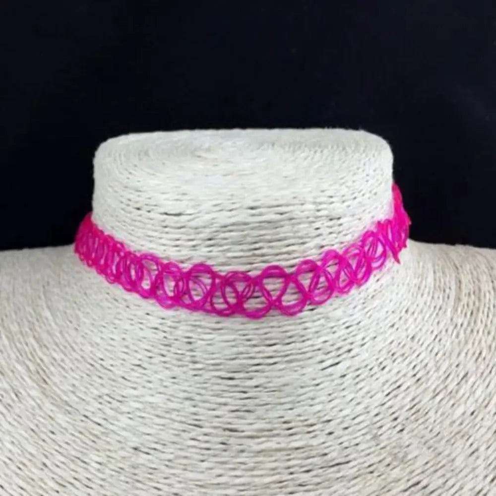 Choker Necklace Vintage Elastic Tattoo Choker Multi Color Fashion Retro Necklace Stretch Braided Fish Thread Gothic Jewellery
