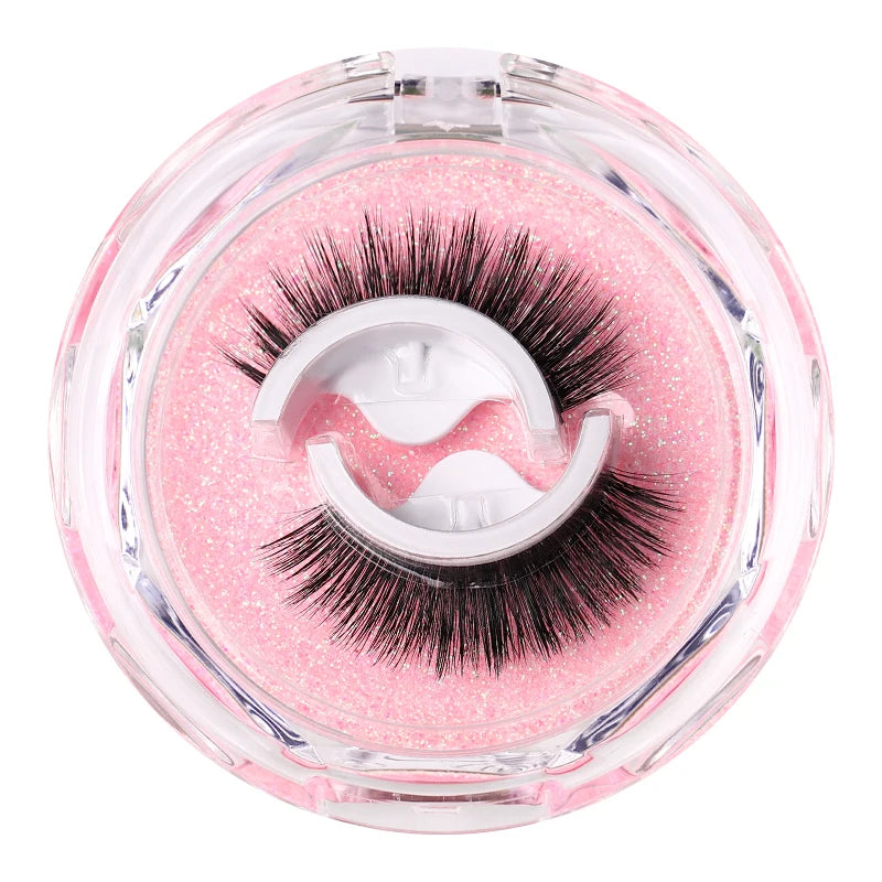 1Pair Reusable Self-Adhesive False Eyelashes Natural Multiple reversible glue-free self-adhesive pairs of false eyelashes Hot
