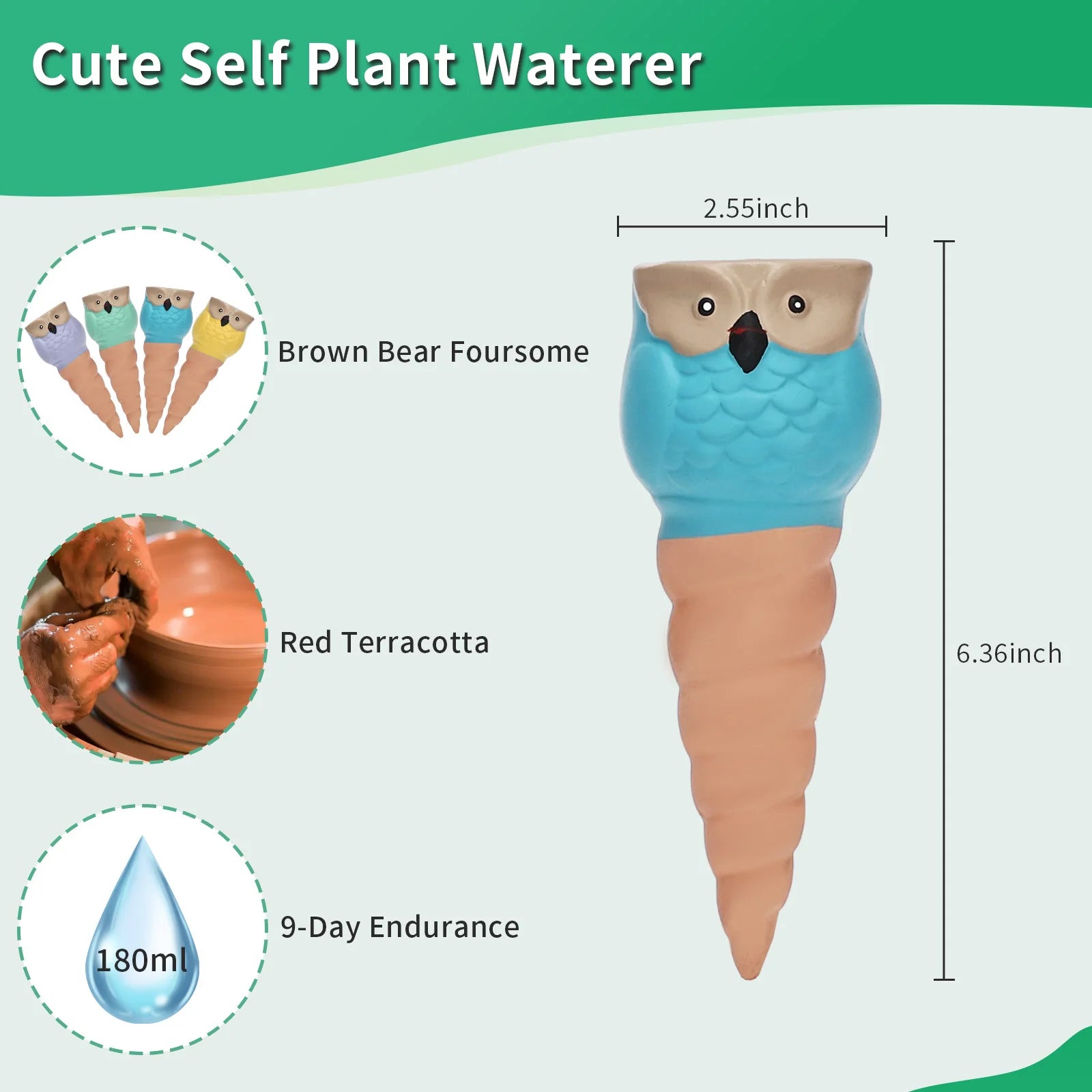 Terracotta Watering Spikes Self Watering System Drip Irrigation Auto Water Irrigation Clay Automatic Waterer Gadgets For garden