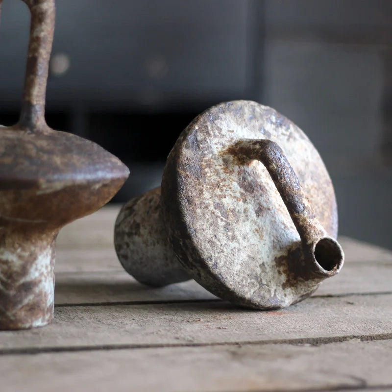 Ceramic Vase Crude Pottery Hand-made Ceramic Bottle Flower Vase Floral Arrangement Accessories Home Decoration Terrarium