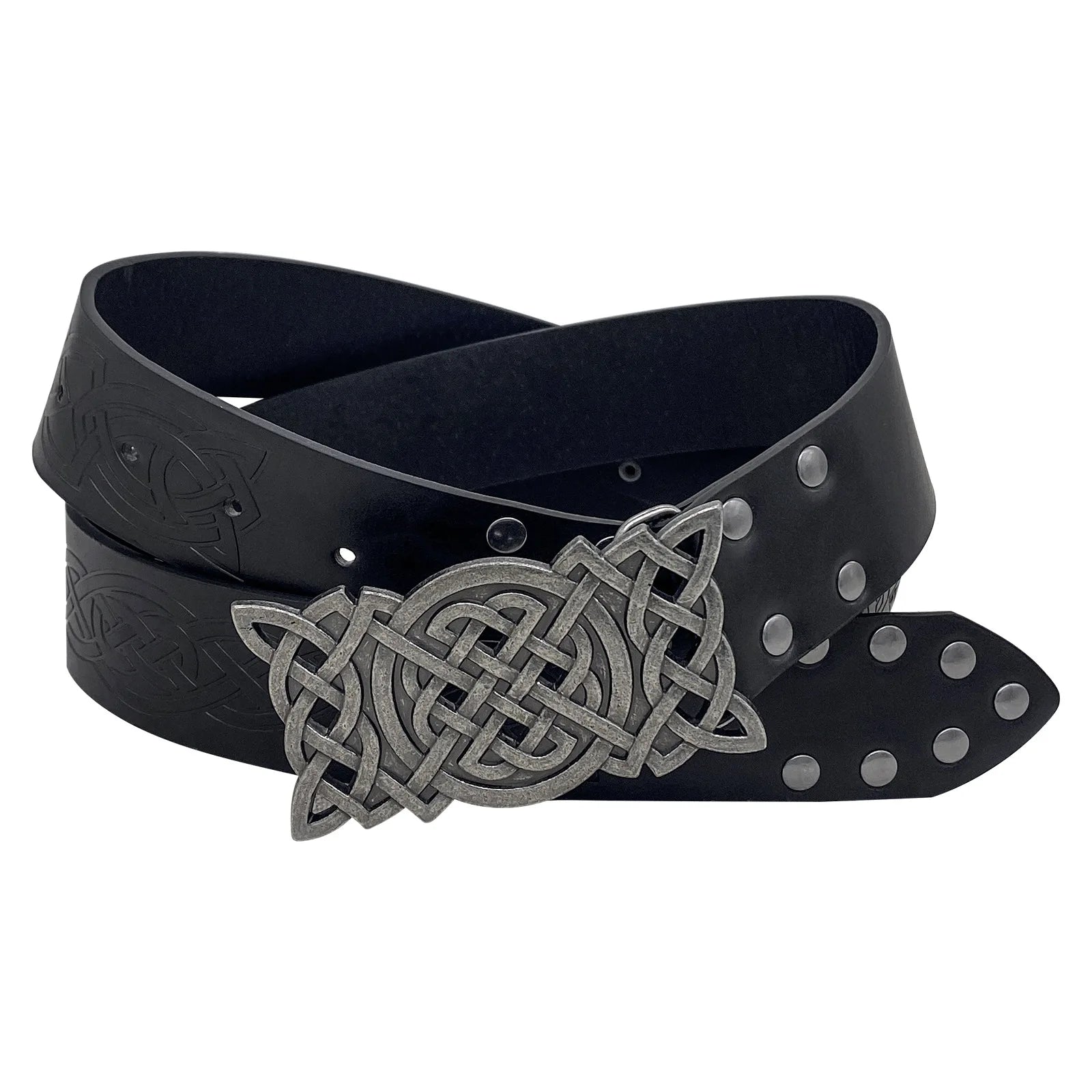 165cm Medieval Embossed Viking Vegvisir PU Leather  Belt Retro Renaissance Knight Buckles Belt Leather Waistband for Men Women