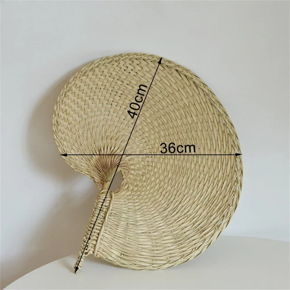 1/10PCS Hand Fans Hand Made Fan Rattan Decoration For Wedding Natural Palm Leaf Woven Fans Wall Art Decor Farmhouse Ornaments