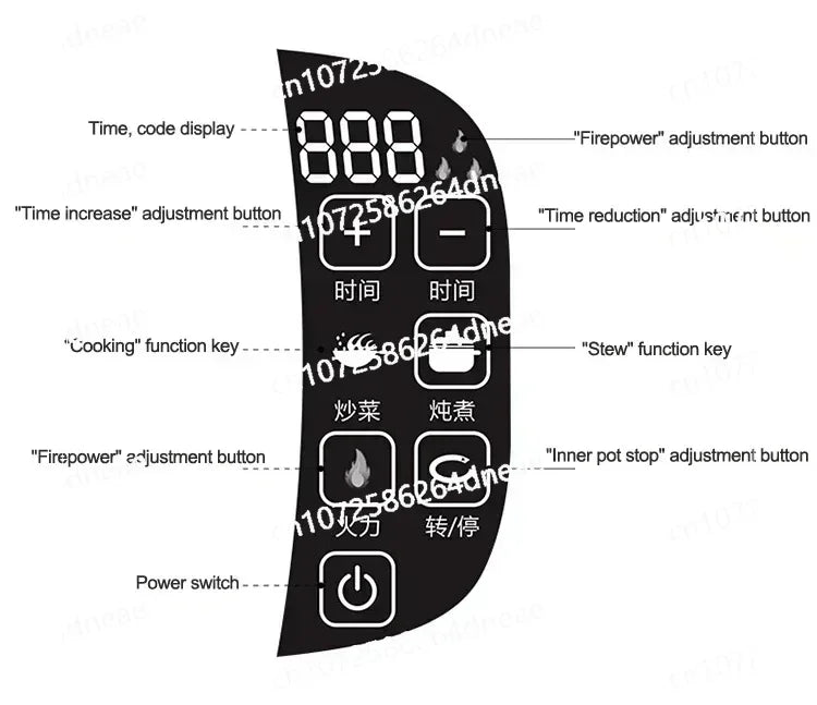 Cooking Wok Pot Non-stick Multifunctional Cooker Pot 2000W 6L 220V  Intelligent Automatic Stir Frying Machine Household Electric