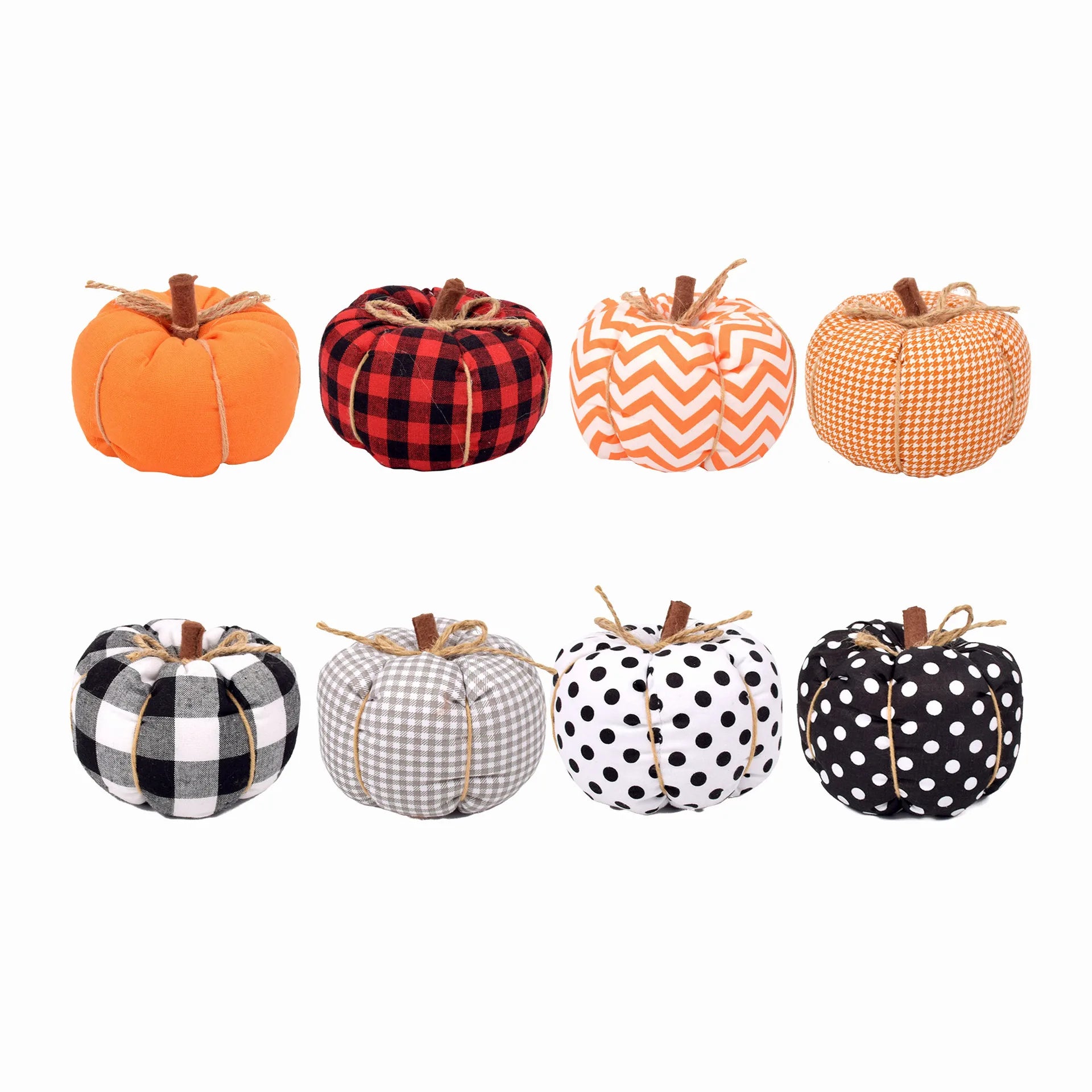 4pcs Thanksgiving fabric pumpkin decoration, Halloween mini art pumpkin ornament, dining table center decoration