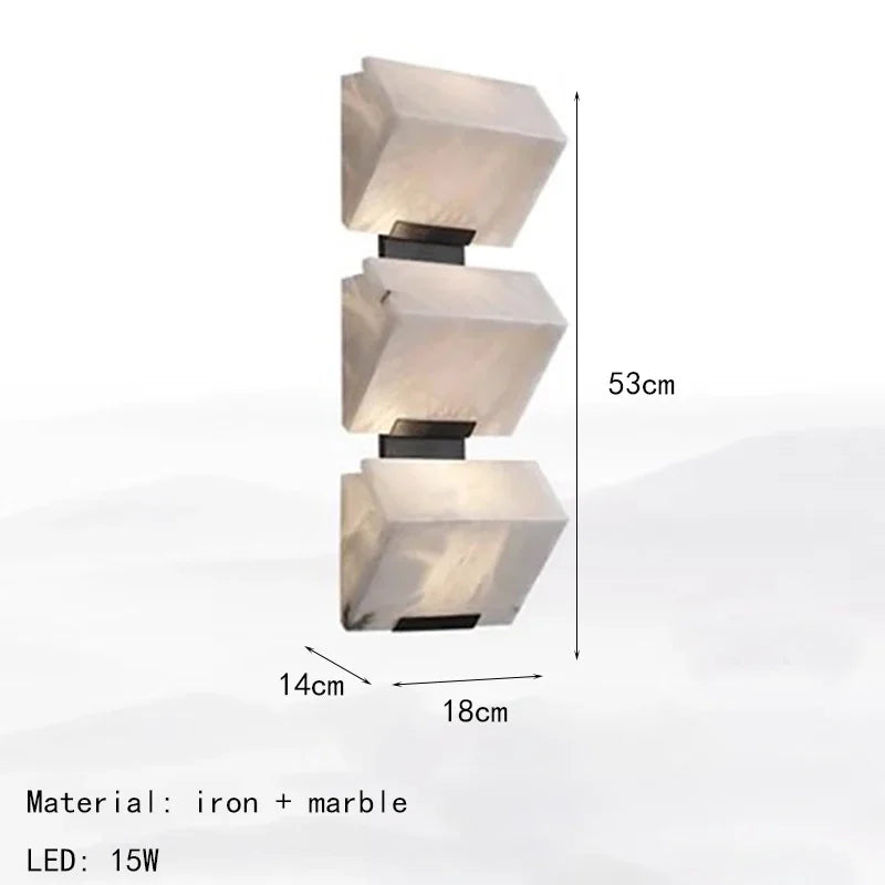 New Nordic Natural Marble Wall Lamp Hotel Corridor Corridor Lamps Living Room Bedroom Background Wall Bedside Copper Wall Lamp