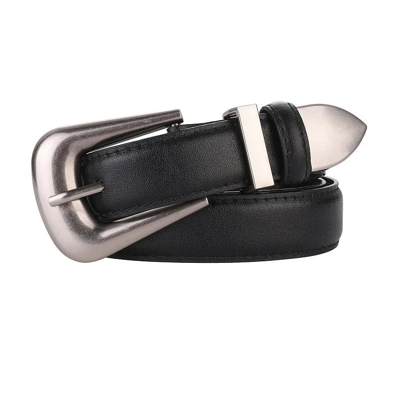 Genuine Leather Belt for Women Burgundy Leather Fashion Belts with Gold Metal Buckle Casual Luxury for Jeans Dresses