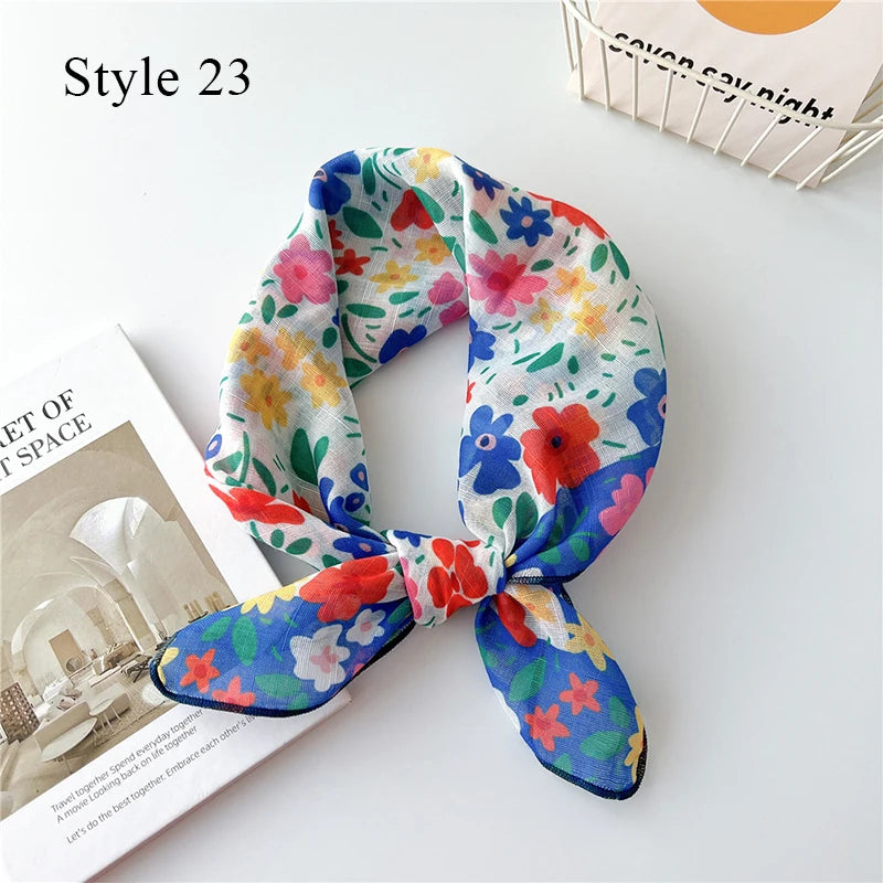 Fashion Cotton Linen Shawl Square Scarf for women sweet Cherry Print Hijabs Ladies Wraps summer sunscreen Bandanas Head scarf