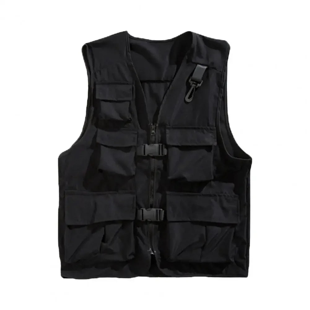 Summer Men Tactical Vest Coat Casual Photographer Waistcoat Mesh Work Sleeveless Multi Pockets Jacket Tools Pocket Cargo Vest