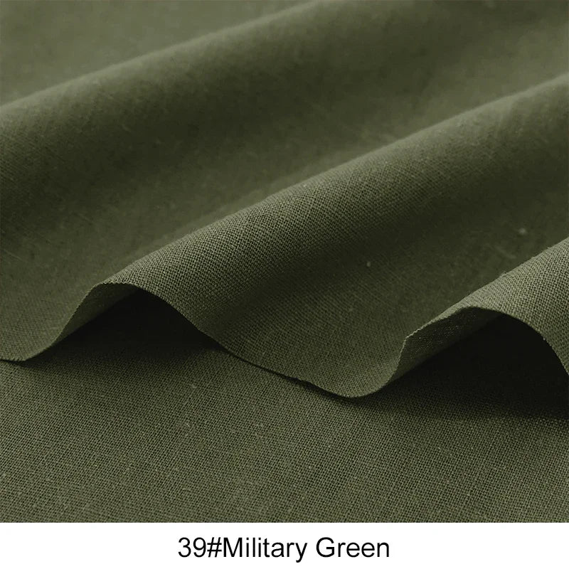 0.5/1/2 Yard Solid Color Cotton Linen Fabric Colorful Patchwork Seam Material DIY Curtain Home Textile Tablecloth Sewing Fabric