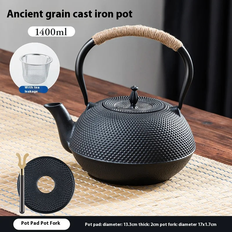 GIANXI Cast Iron Tea Pot Camping Party Around The Stove Boiling Tea Water Separation Teacup Accessories Pu 'er Tea Set