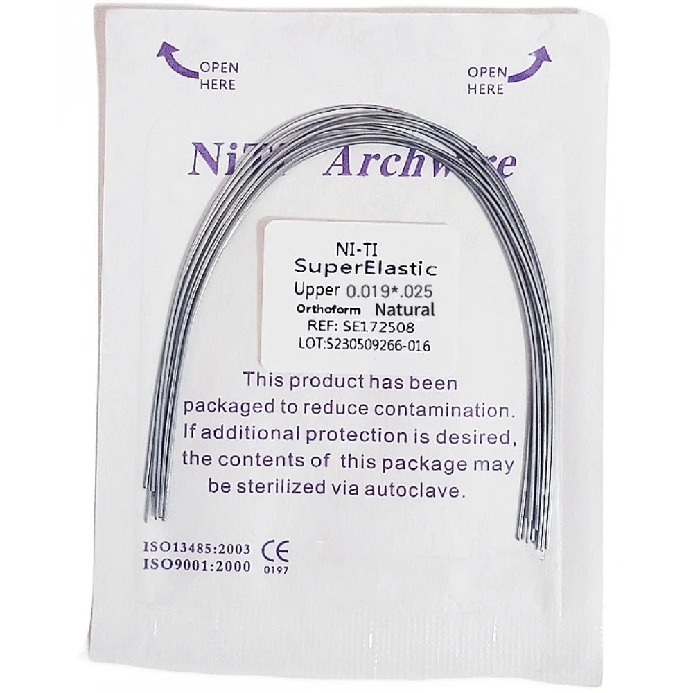 10pcs Dental Orthodontic Arch Wires Niti Archwires Natural/Ovoid Form Round/Rectangular Shape Upper Lower for Braces