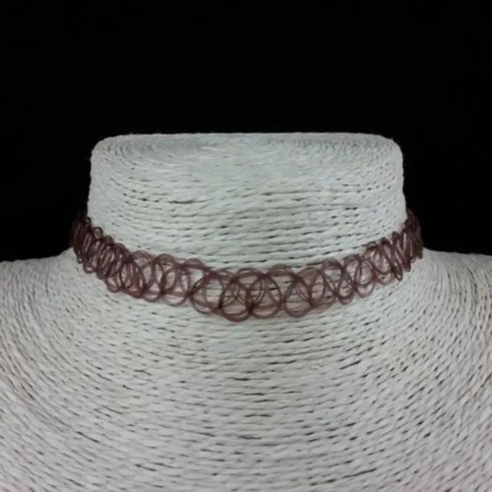 Choker Necklace Vintage Elastic Tattoo Choker Multi Color Fashion Retro Necklace Stretch Braided Fish Thread Gothic Jewellery