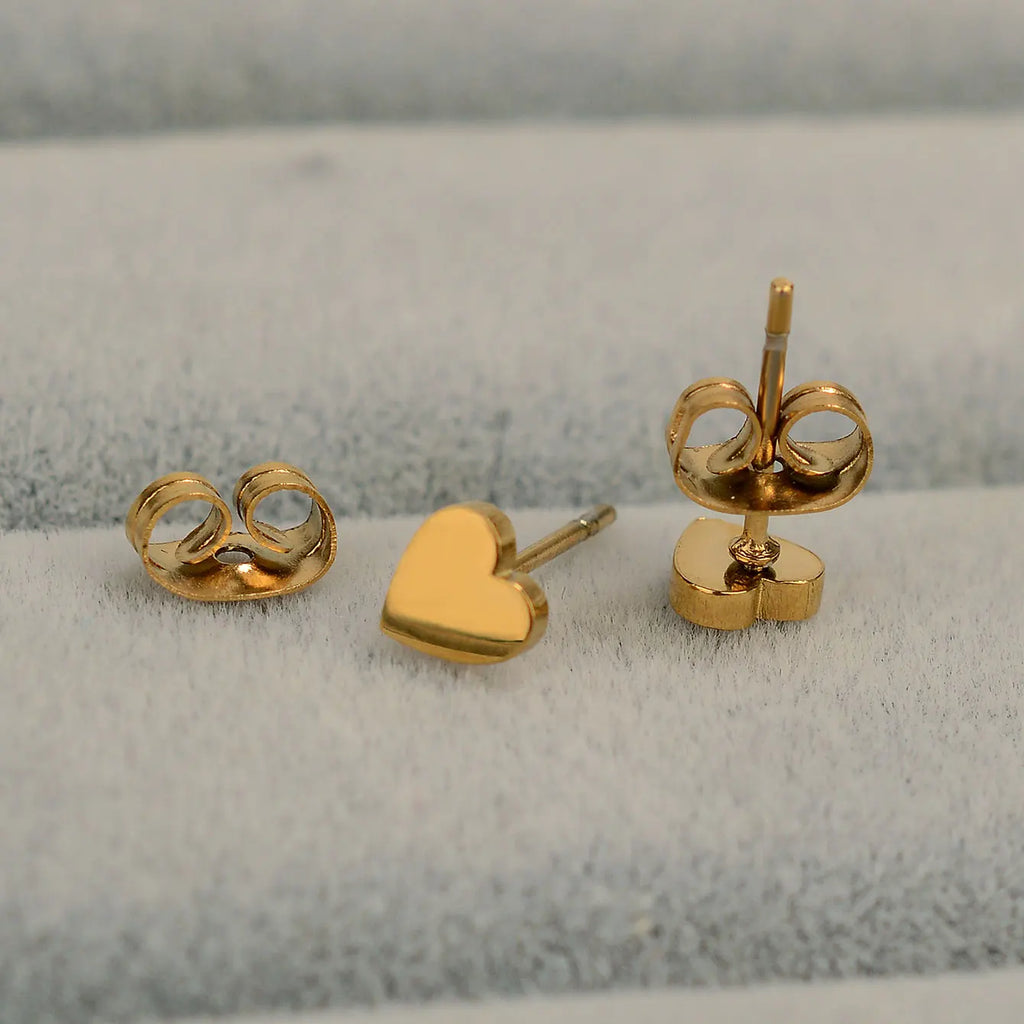 Minimalist Stainless Steel Earings Mini Heart Star Geometric Stud Earrings For Women Cute Cat Dog Flower Leaf Earrings Jewelry