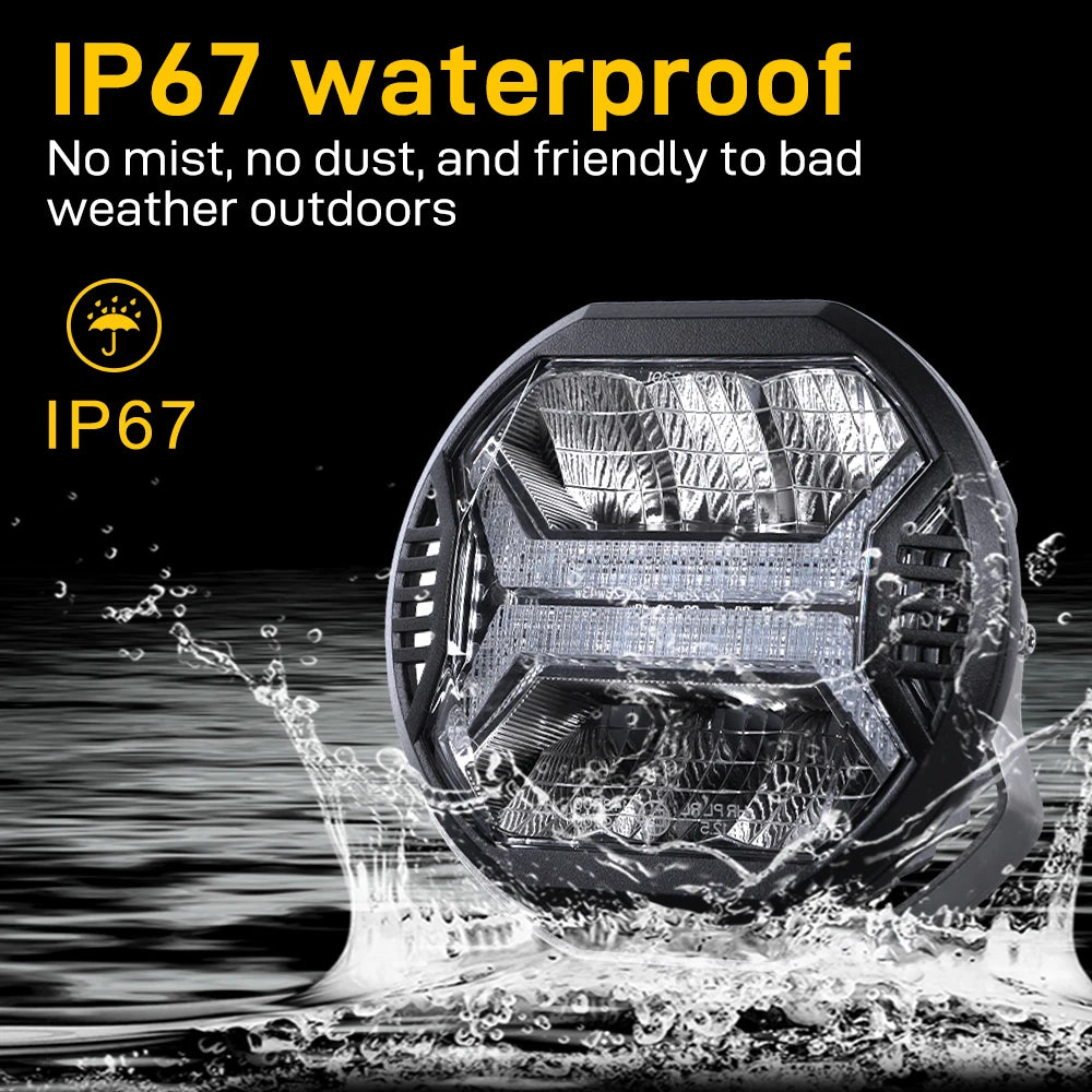 1Pair E-mark 4 Inch LED Work Lights 48W 12V 24V Flood Light Bar for Truck Jeep Lada Off Road 4x4  ATV UTV Boat Auxiliary Light