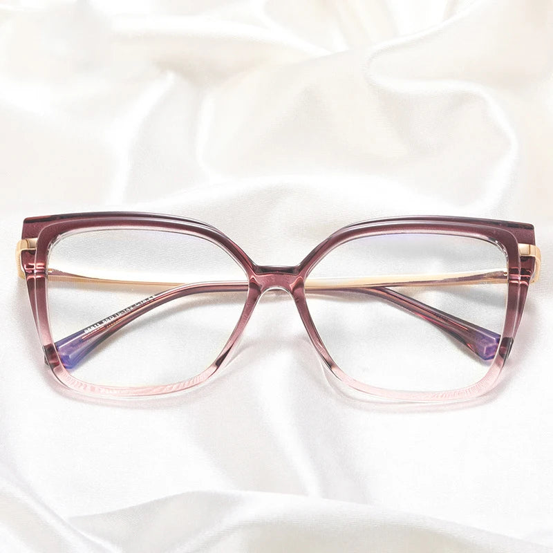 Luxury Myopia Glasses Women Anti Blue Light Leopard Square Eyeglasses College Student Prescription Shortsighted Eyewear -3 -4.5