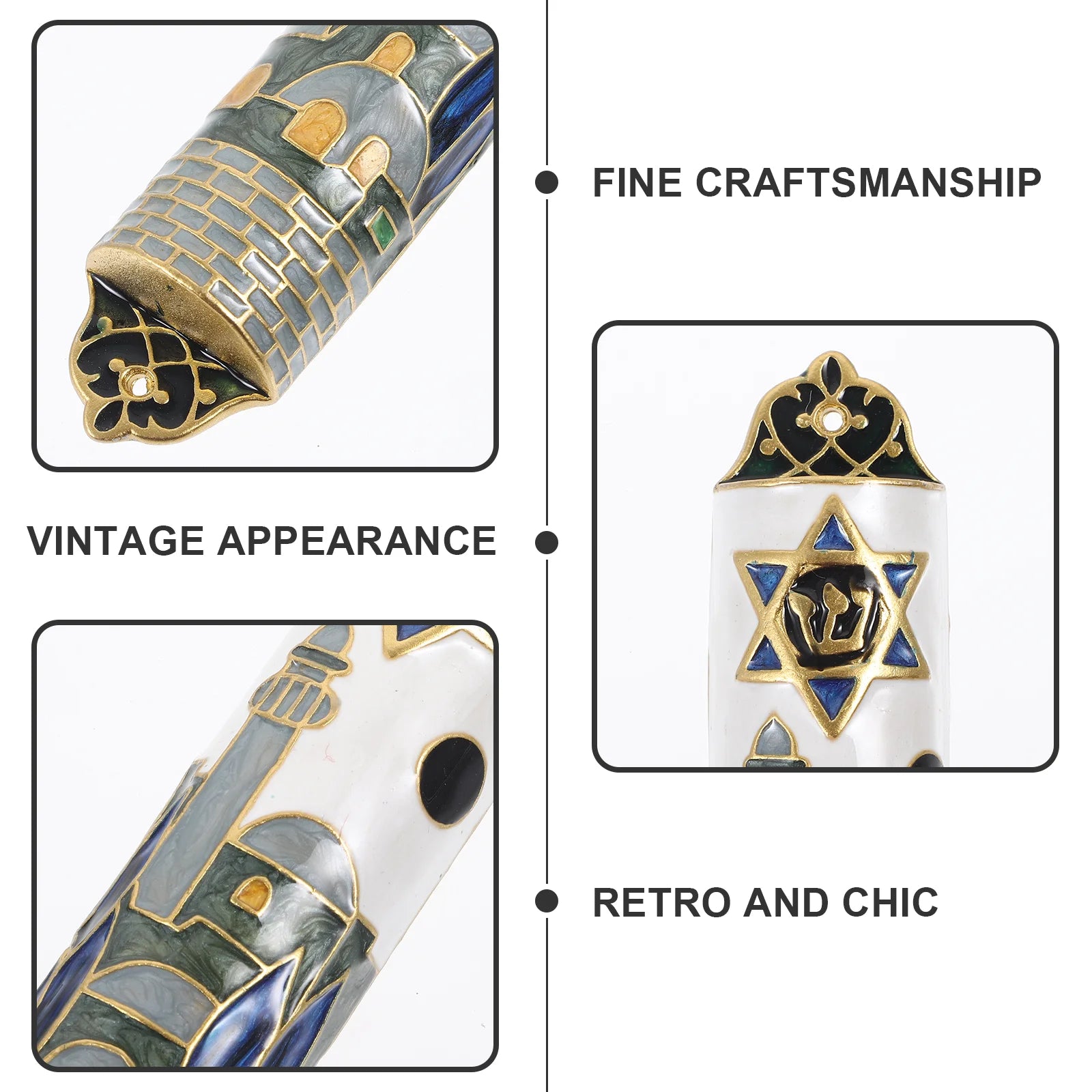 Doorpost Scroll Mezuzah Decor Symbols Prayer Scripture House Metal Craft Judaica Religious Retro