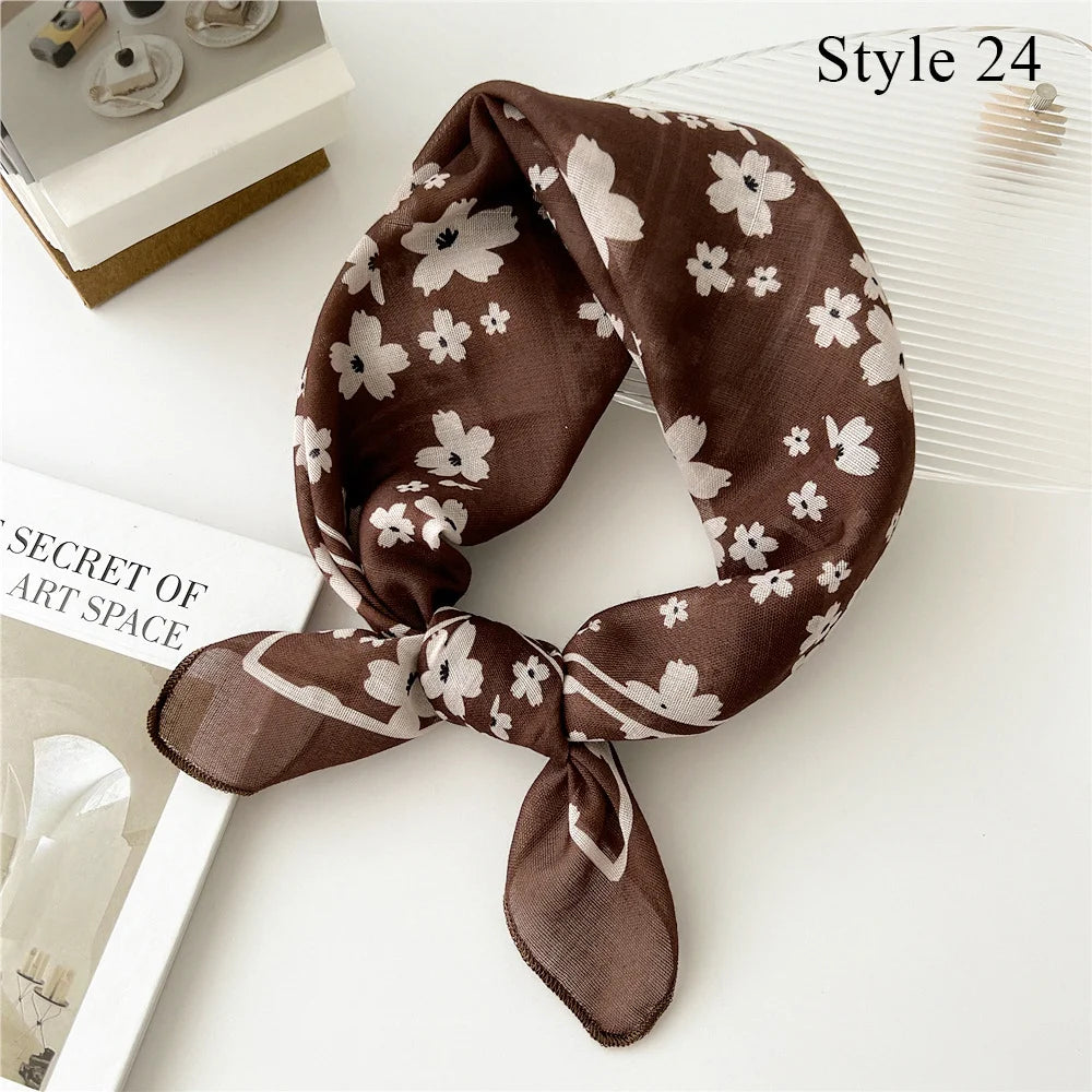 Fashion Cotton Linen Shawl Square Scarf for women sweet Cherry Print Hijabs Ladies Wraps summer sunscreen Bandanas Head scarf