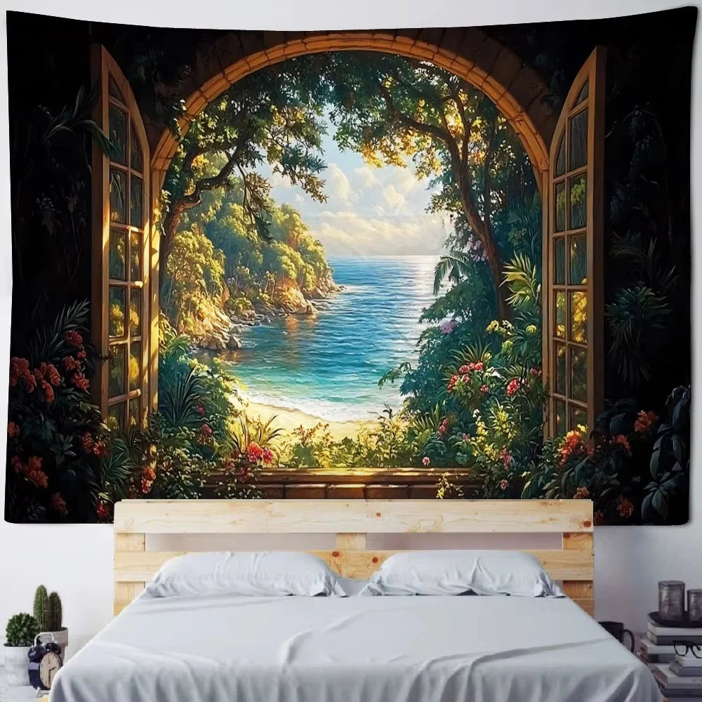 Magic Bookshelf Tapestry Library Living Room Wall Hanging Decoration Items Aesthetic Dorm Home Decor Wall Art Background Cloth