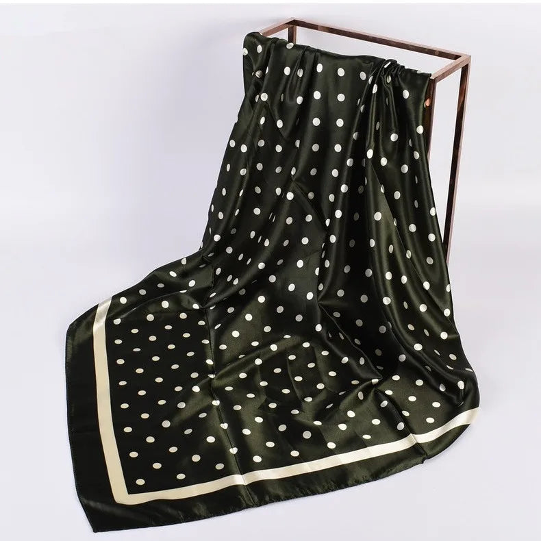 Head Scarf Women Luxury Brand 90×90cm Silk Square Scarf Satin Bandana Cheveux Soft Neckerchief Hijab Hair Scarves For Ladies