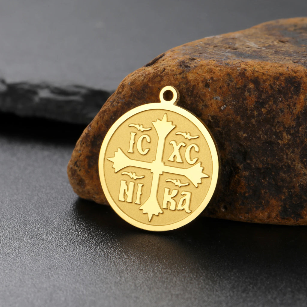 Stainless Steel Circle Cross Pendant for Necklace Earrings Bracelet Jewelry Set Gifts DIY Accessories Supplying Wholesale