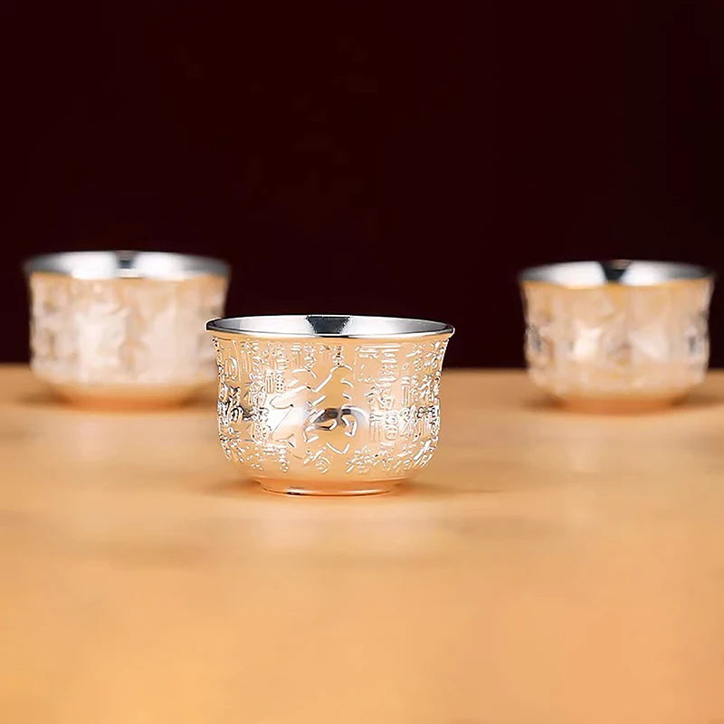 NEW Brass Serving Bowl Cup Chinese Ritual Buddhist Offering Water Bowl Brass Tibetan WorshipTemple Water Tea Container 2024