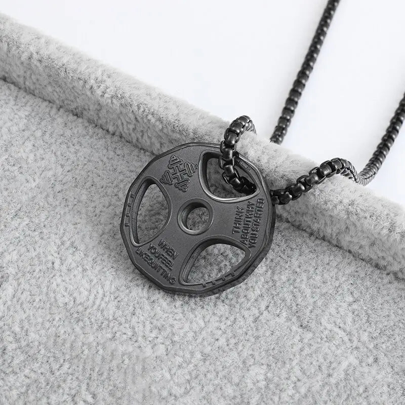 Stainless Steel Classic Geometric Polygonal Black Square Natural Stone Necklace Pendant for Men Fashion Casual Punk Jewelry Gift
