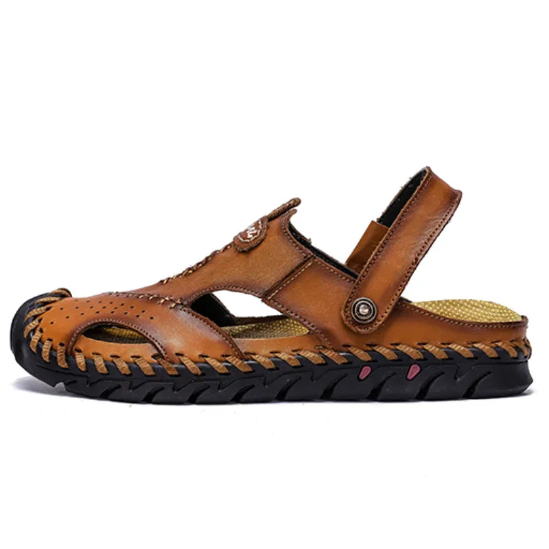 Genuine Leather Sandals Men's Comfortable Slipper Summer Man Sandals 2024 Trending Man's Leather Sandal Designer Men's Shoes
