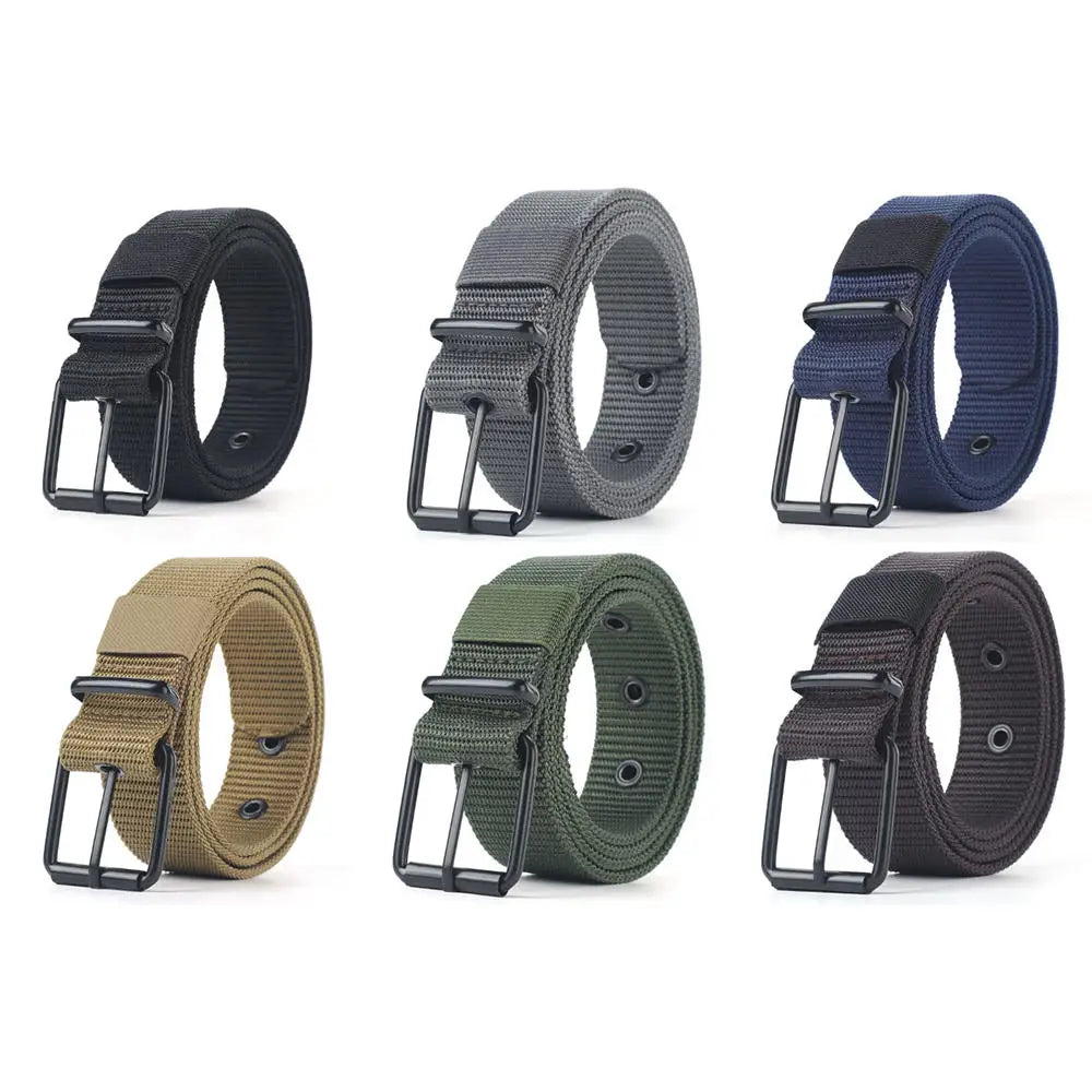 New Canvas Belts for Men Fashion Metal Pin Buckle Outdoor Work Military Tactical Strap Male Nylon Belt for Pants Jeans Waistband