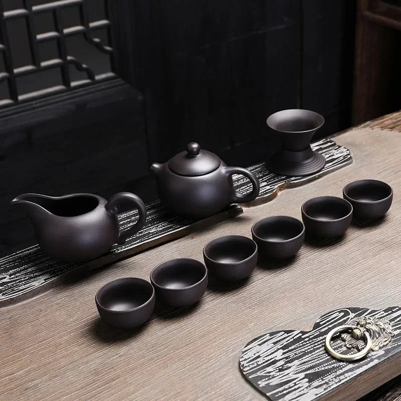 Purple Clay Chinese Kung Fu Tea Set Yixing Teapot  Tea Pot Cup Zisha Gaiwan Tea Kettles Ceremony Drinkware Teaware Set