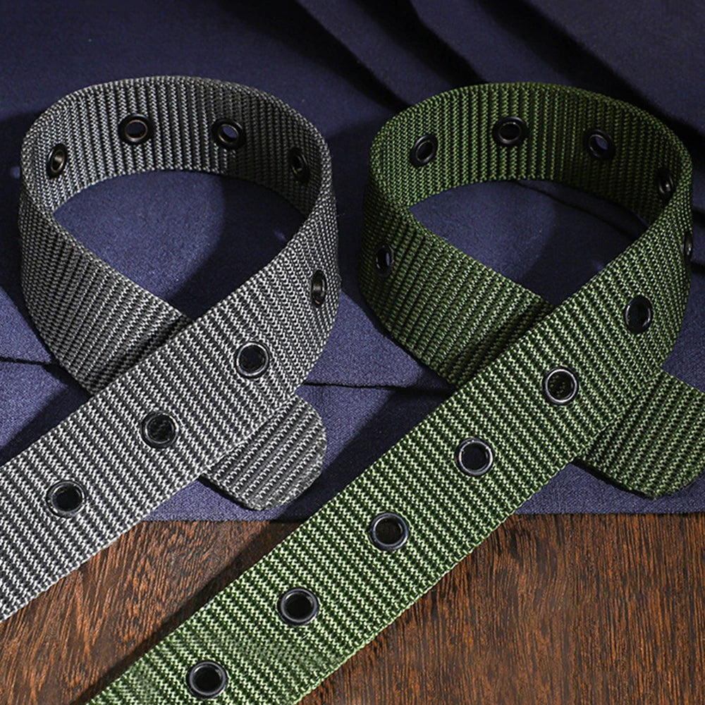New Canvas Belts for Men Fashion Metal Pin Buckle Outdoor Work Military Tactical Strap Male Nylon Belt for Pants Jeans Waistband