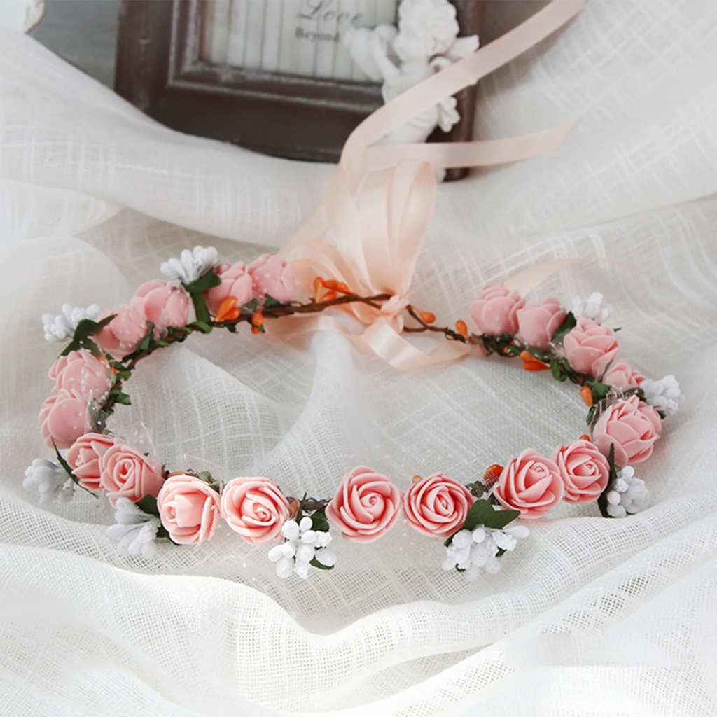 Bridal Flower Headband Bohemian Flower Crowns Floral Garland Wedding Wreaths Hair Vine Headpiece Wedding Hair Accessories