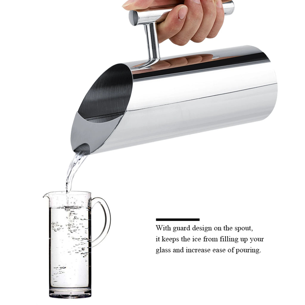 1L/1.5L/2L Stainless Steel Pitcher Pot for Bar Water Wine Juice Jug with Ice Guard Cold Drinking Pitcher Home Hotel Serving Tool