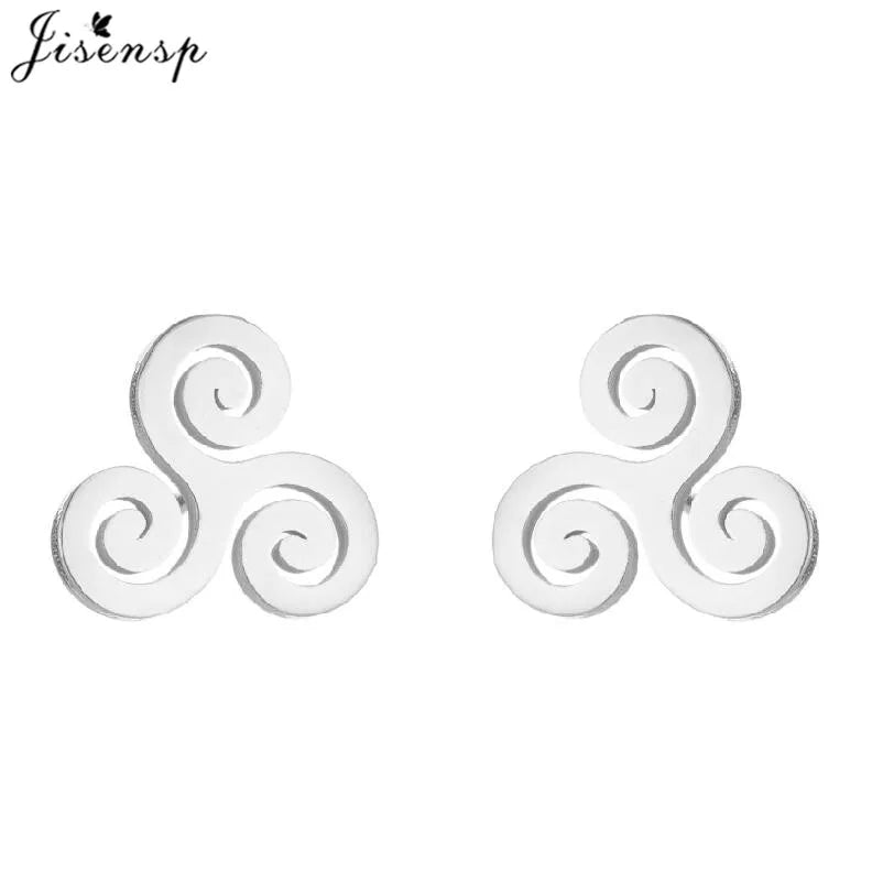 Punk Mini Stainless Steel Earrings for Women Minimalist Spades Gesture Apple Lighter Spider Web Earings Fashion Jewelry brincos