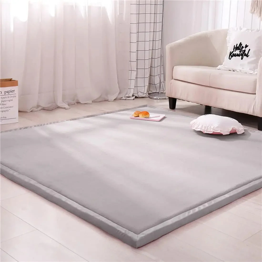 Baby Play Mat, 3CM Thick Crawling Rugs, Padded Foam Rug for Kids Playroom, Nursery, Living Room