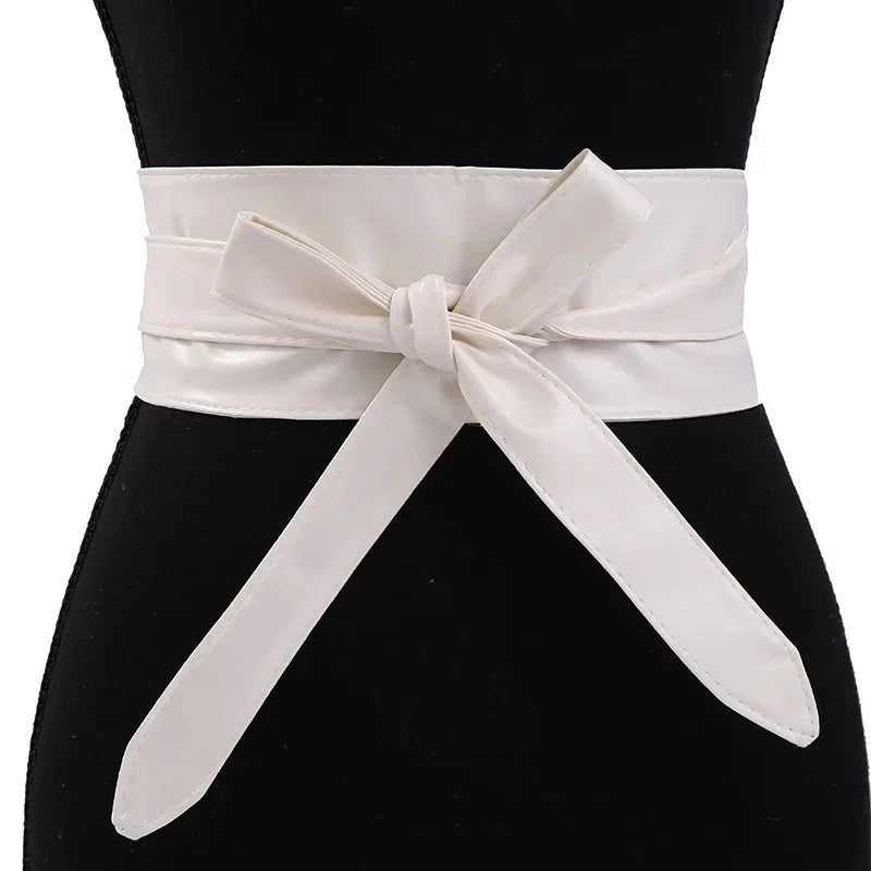 Women's Girdles Fashionable Solid Color PU Wide Belt Beautiful and Useful Tight Girdles Apparel Accessories