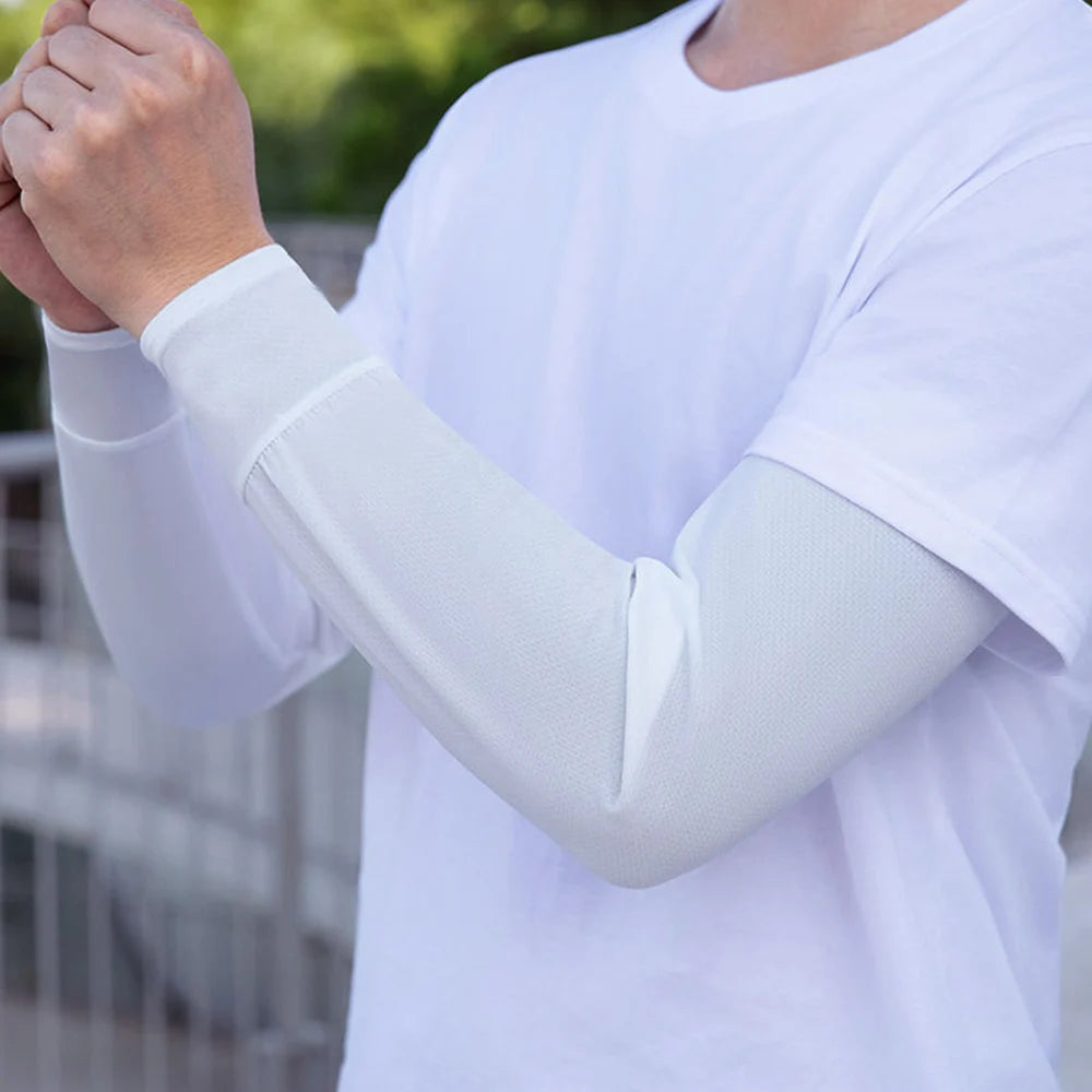 Durable UV Protection Sunscreen Ice Sleeves Loose Breathable Wear-resistant Outdoor Work Arm Warmers Men's Arm Sleeves Summer